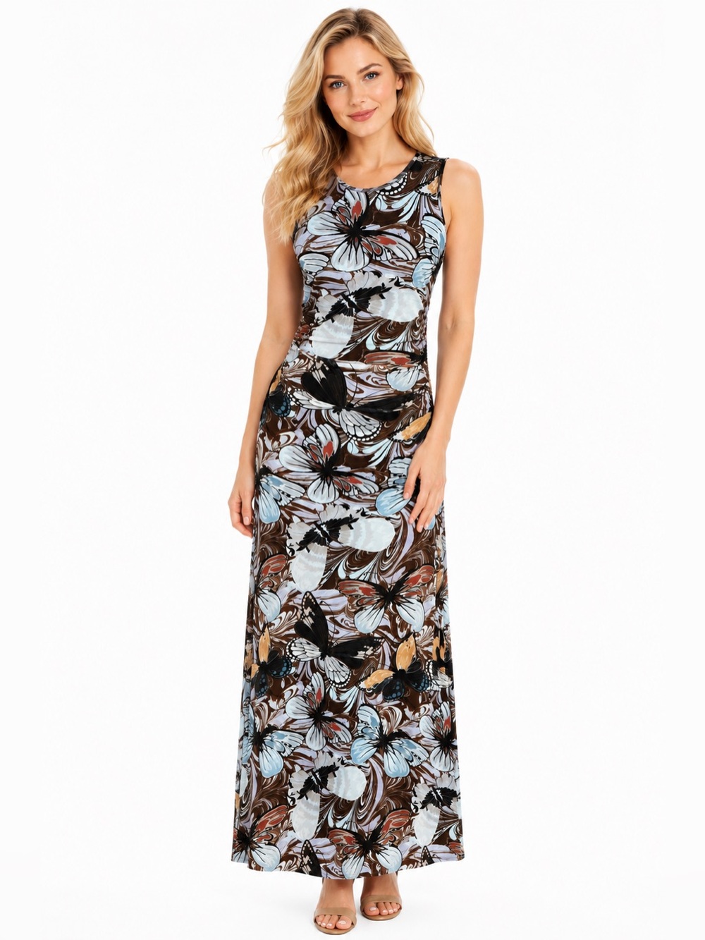 Urban Outfitters Butterfly Print Mesh Maxi Dress Y2K Fairy Grunge Sheer